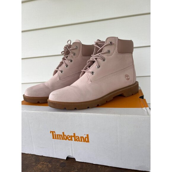 Timberland Womens 6-Inch Premium Waterproof Boots Pink Nubuck Size 7 - Picture 1 of 6